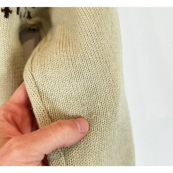 Vintage Ferranti Men Fair Isle Sweater Medium Pull-Over Grandpa Cozy Cabin Brown - Picture 8 of 8